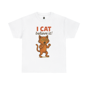 I CAT Believe It! – Funny Cartoon Cat Pun T-Shirt